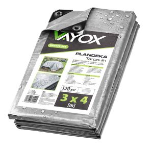 Plandeka 120g 3x4m VA0476-3x4 srebrna