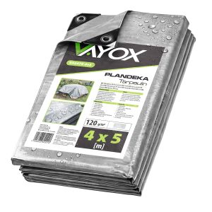 Plandeka 120g 4x5m VA0476-4x5 srebrna