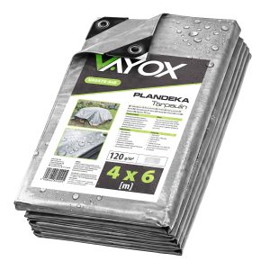 Plandeka 120g 4x6m VA0476-4x6 srebrna