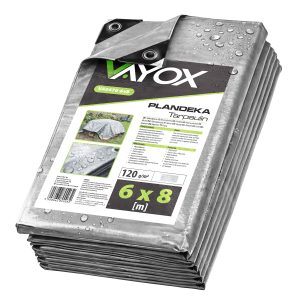 Plandeka 120g 6x8m VA0476-6x8 srebrna